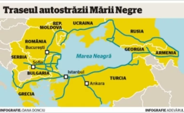 Autostrada de 7.000 de km din jurul Marii Negre va strabate 8 tari: Rusia, Ucraina, Moldova, Romania, Bulgaria, Grecia, Turcia si Georgia