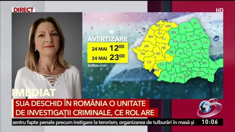 Cod galben de ploi torentiale, vijelii si grindina! 14 judete sunt vizate de avertizarea meteo