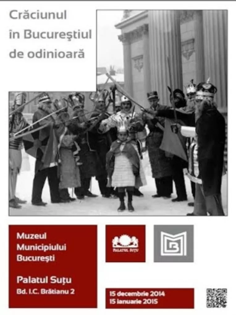 Expozitia felicitarilor si vederilor de Craciun de altadata, pe gardul Palatului Sutu