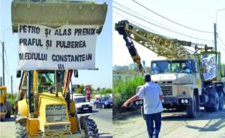 Protest impotriva unei statii de betoane ilegale. Vigilenta lui Petro, ingropata in beton